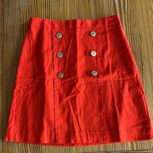 J. Crew Sailor Red A-Line Mini Skirt